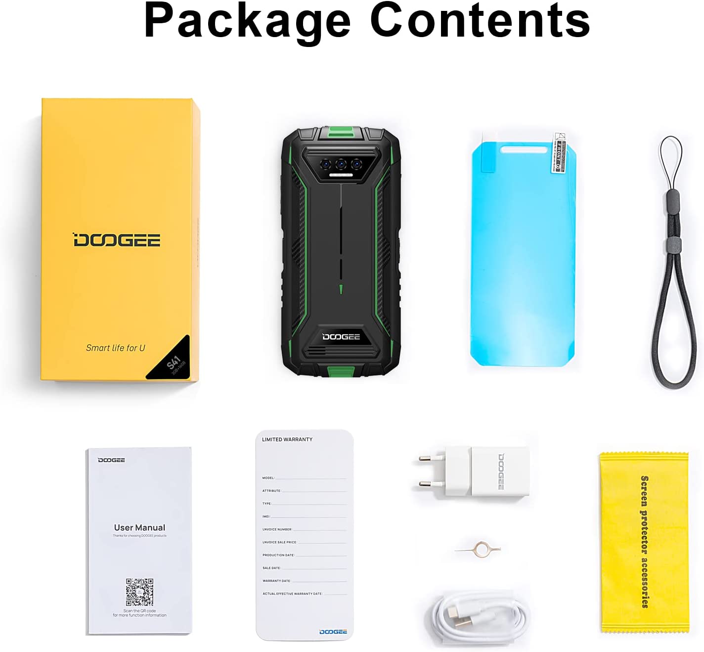 DOOGEE Rugged Smartphone 2026, S41 PRO, NFC 6300mAh Battery 4G Dual Sim Rugged Phones Android 12, 7GB+32GB SD 1TB, 5.5" HD Screen, IP68 Waterproof Outdoor Military Grade Cell Phone, GPS