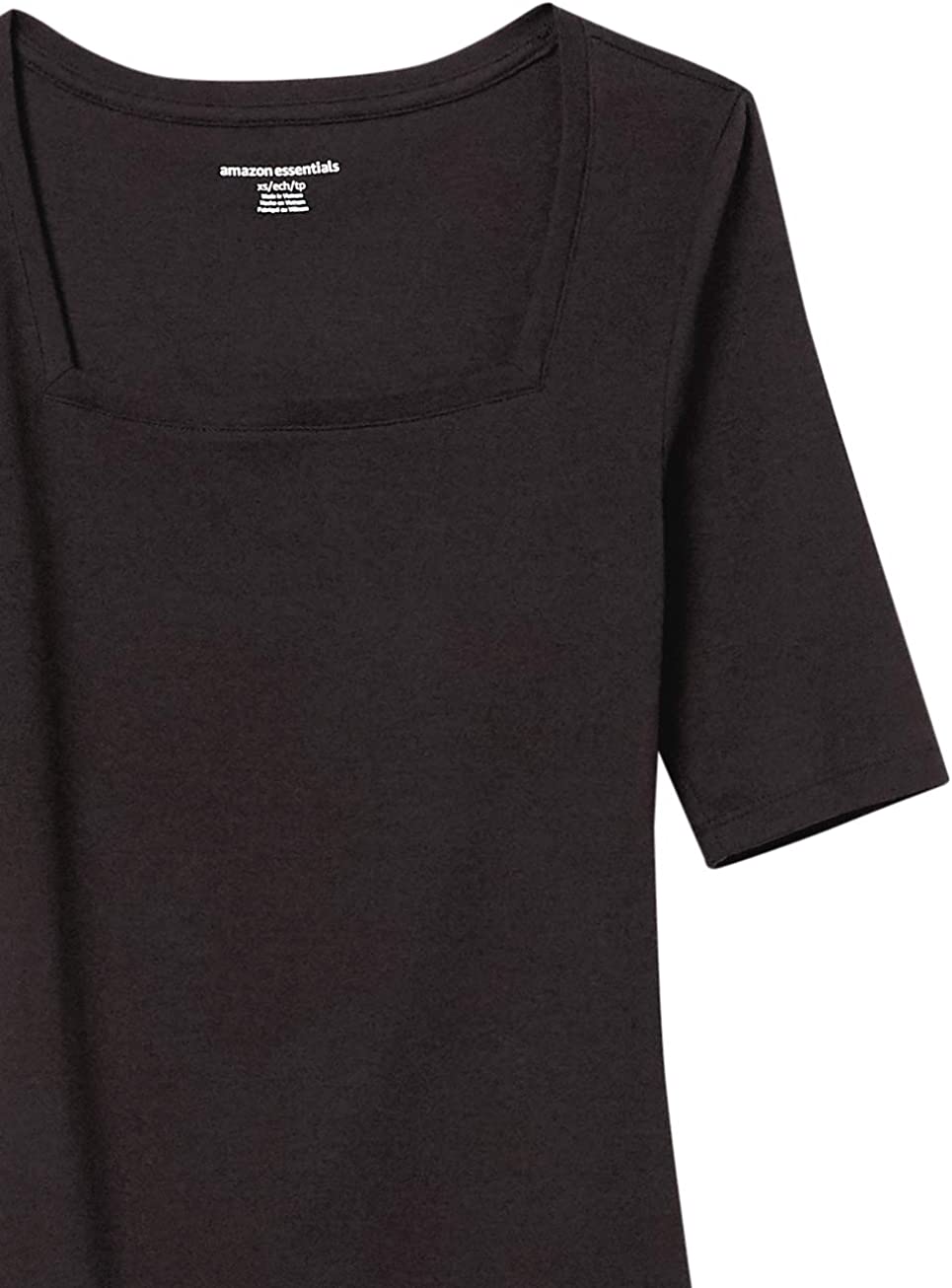 Essentials Women's Slim-Fit Half Sleeve Square Neck T-Shirt