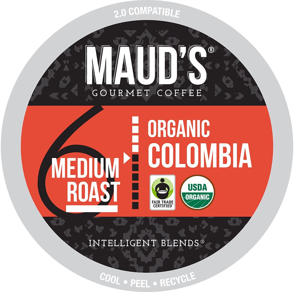 Maud's Organic Colombian Coffee (Organic Medium Roast Coffee)， 24ct. Solar Energy Produced Recyclable Single Serve Fair Trade Single Origin Organic Coffee Pods - 100% Arabica Coffee， KCup Compatib