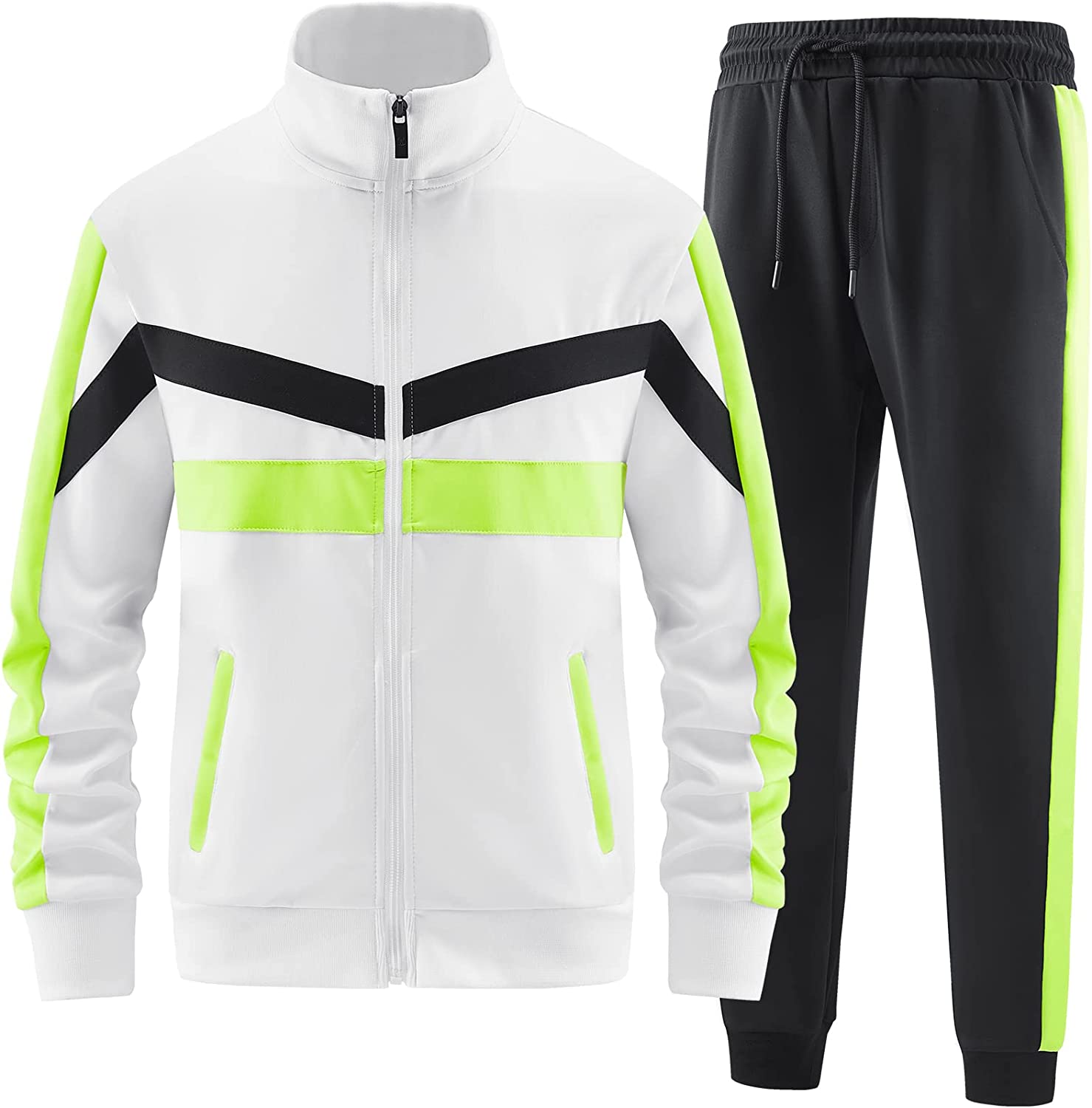 ANOTWENER Men's Casual Tracksuits Long Sleeve Full Zip Hoodie Jogging Sweatsuit Running Set 2 Piece