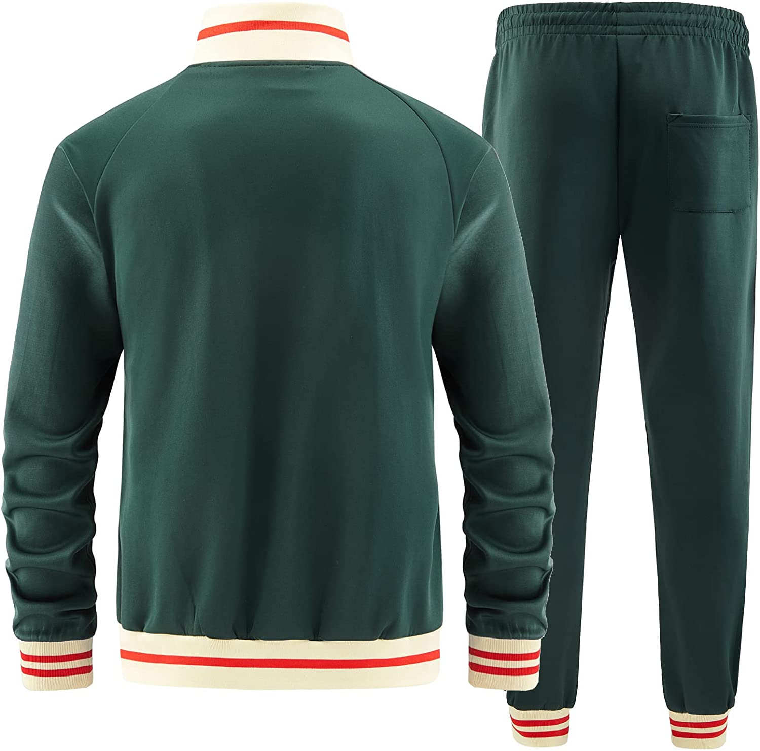 dioxoib Men Track Suits Sets Long Sleeve Full-zip Sweatsuit Active Jackets and Pants 2 Piece Outfits