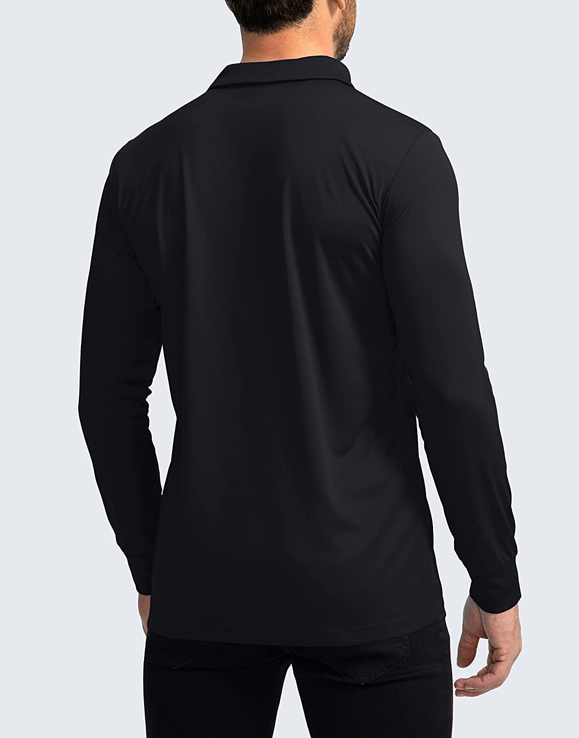 Men's Polo Shirt Long Sleeve Golf Shirts Lightweight UPF 50+ Sun Protection Cool Shirts for Men Work Fishing Outdoor
