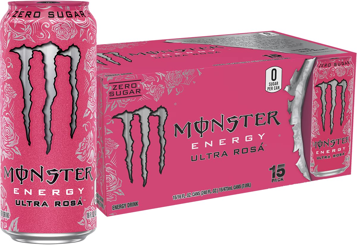 Monster Energy Ultra Violet, Sugar Free Energy Drink, 16 Fl Oz (Pack of 24)