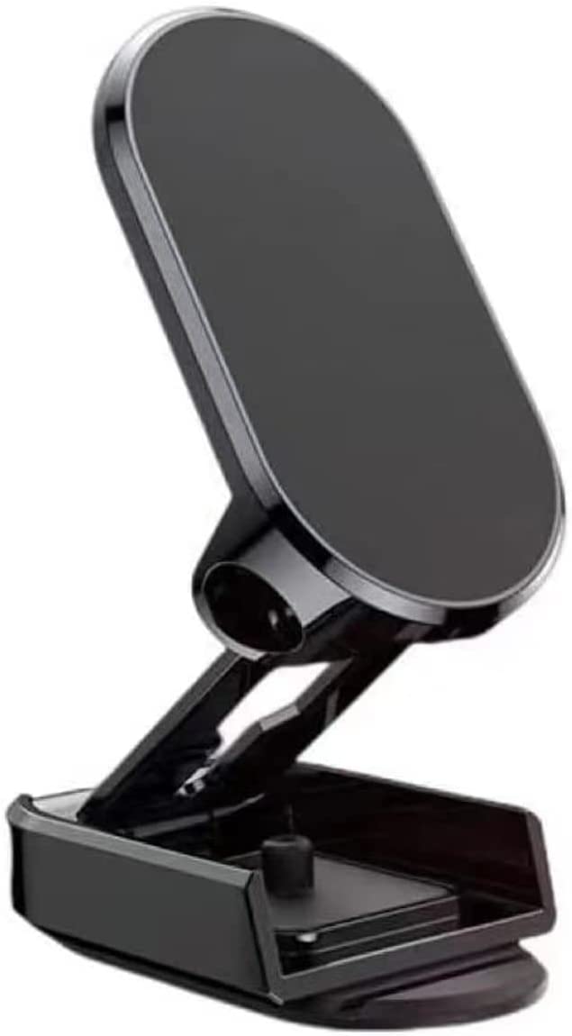LUOBO Alloy Folding Magnetic Car Phone Holder, New Magnetic Phone Holder for Car, Magnetic 360° Car Phone Holder Stand Dashboard Folding Bracket Universal (Black)
