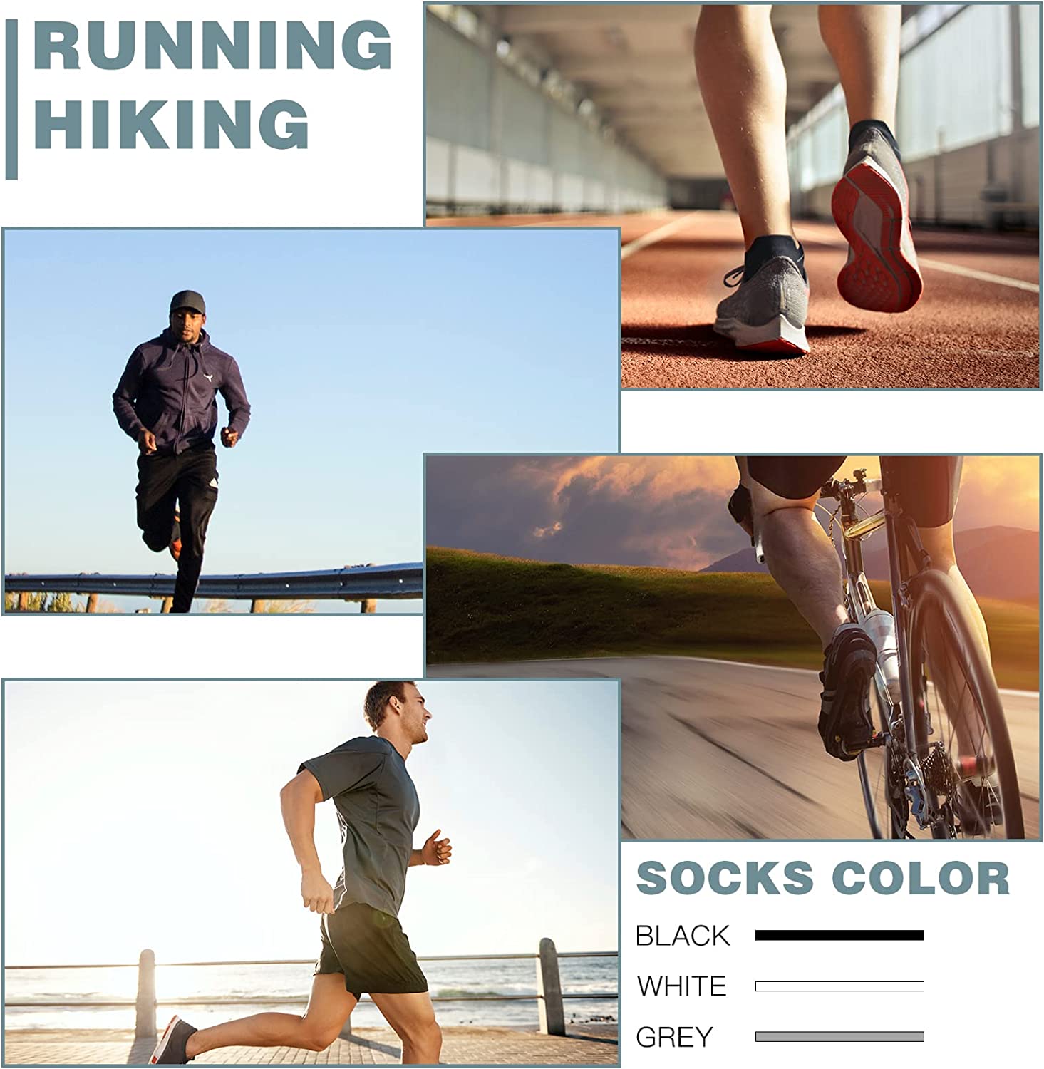 COOVAN 10 Pairs Mens Low Cut Socks Men 10 Pack Comfort Cushion Casual Socks