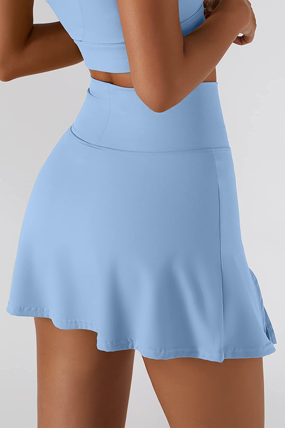 QINSEN Women's Tennis Skirts Stretch High Waisted Golf Skorts Running Sports Workout Activewear