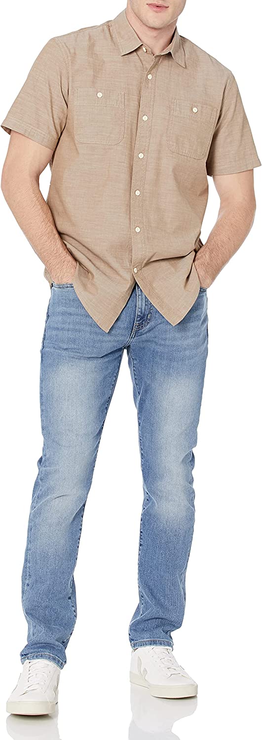  Essentials Men's Regular-Fit Short-Sleeve Poplin Shirt