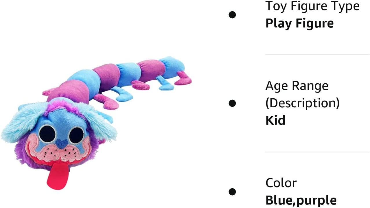 Sumorger Cute Huggy Plush Toy，18IN PJ Pug a Pillar Plush Pillow Doll， Soft Toy Parent-Child Storytelling Animated Caterpillar Plush Purples