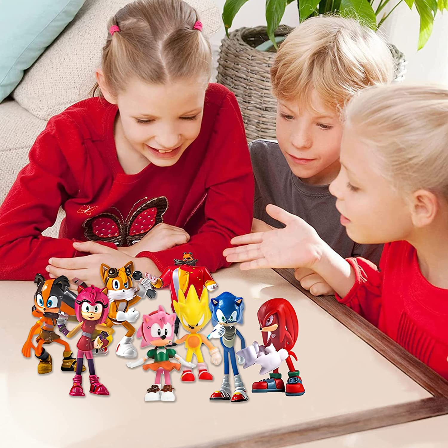 Sonic Action Figures Toys，18 Pcs Action Figures for Kids Birthday Party Favor Supplies， Cake Toppers， Classroom Exchange， Player Collection， Game Prize Supplies(2.5 Inch)