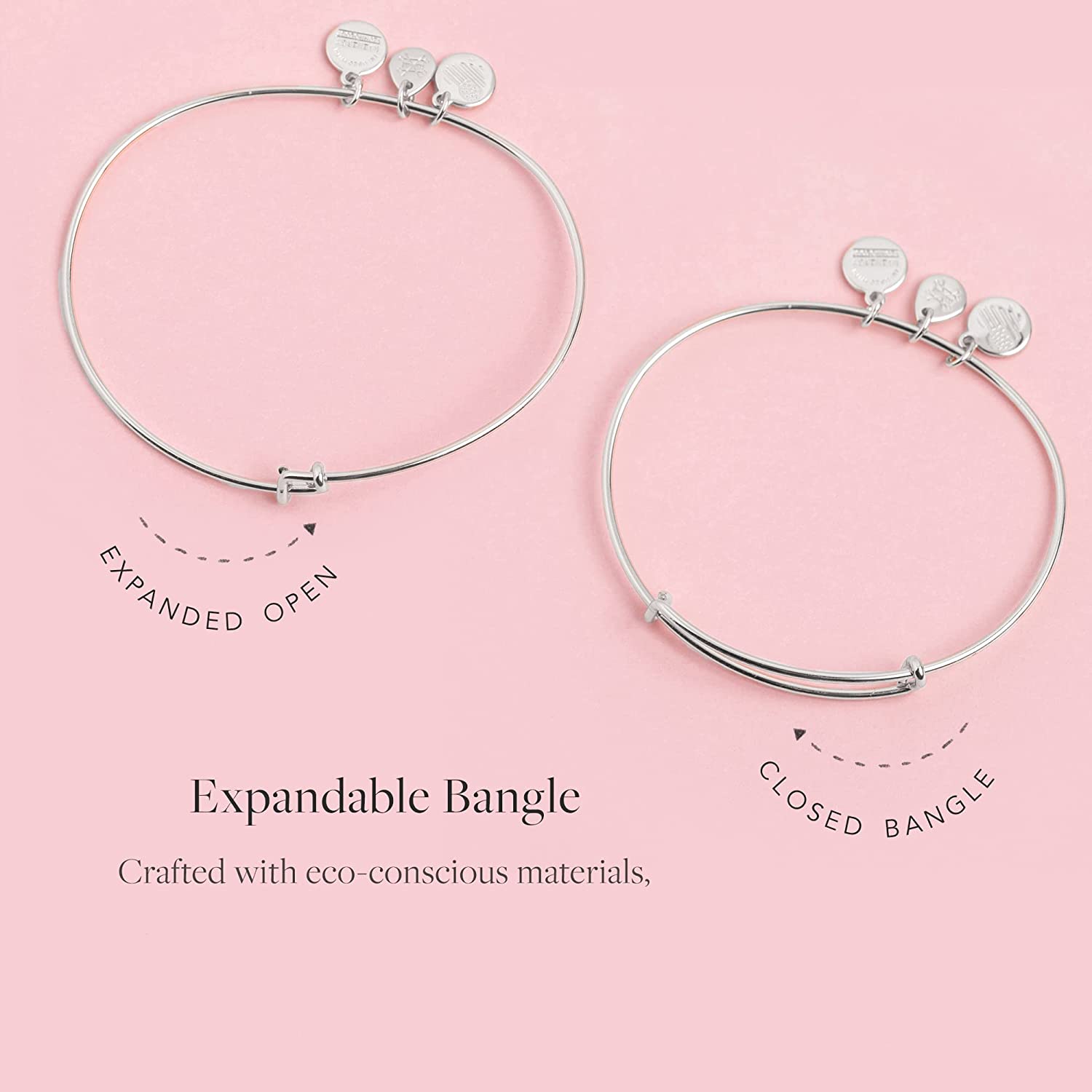 Alex and Ani Birthstones Expandable Bangle for Women, Crystal Charm for Every Month, Shiny Finish, 2 to 3.5 in