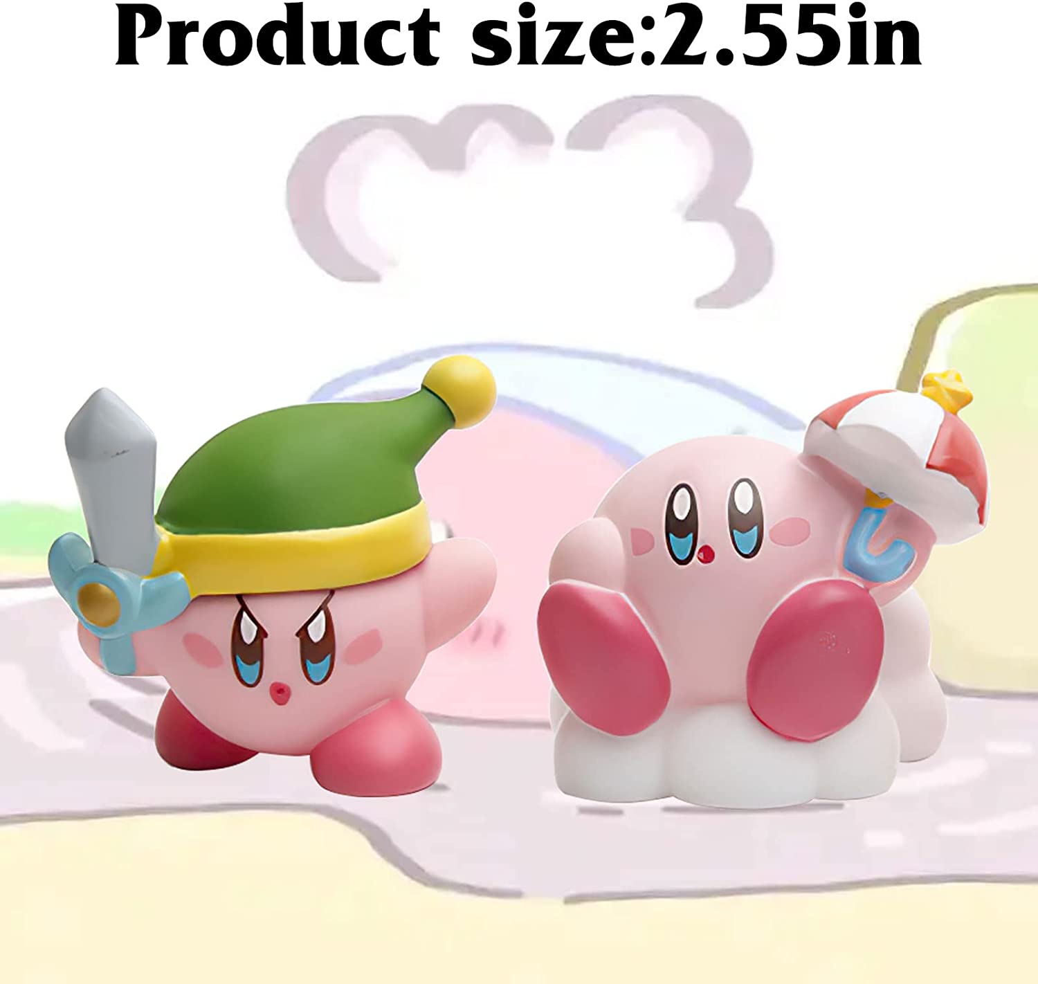 KOMJINGY 8-Pcs Set K-i-r-b-y Action Figures,A Pink Collectable Ornament for Decoration AS Child