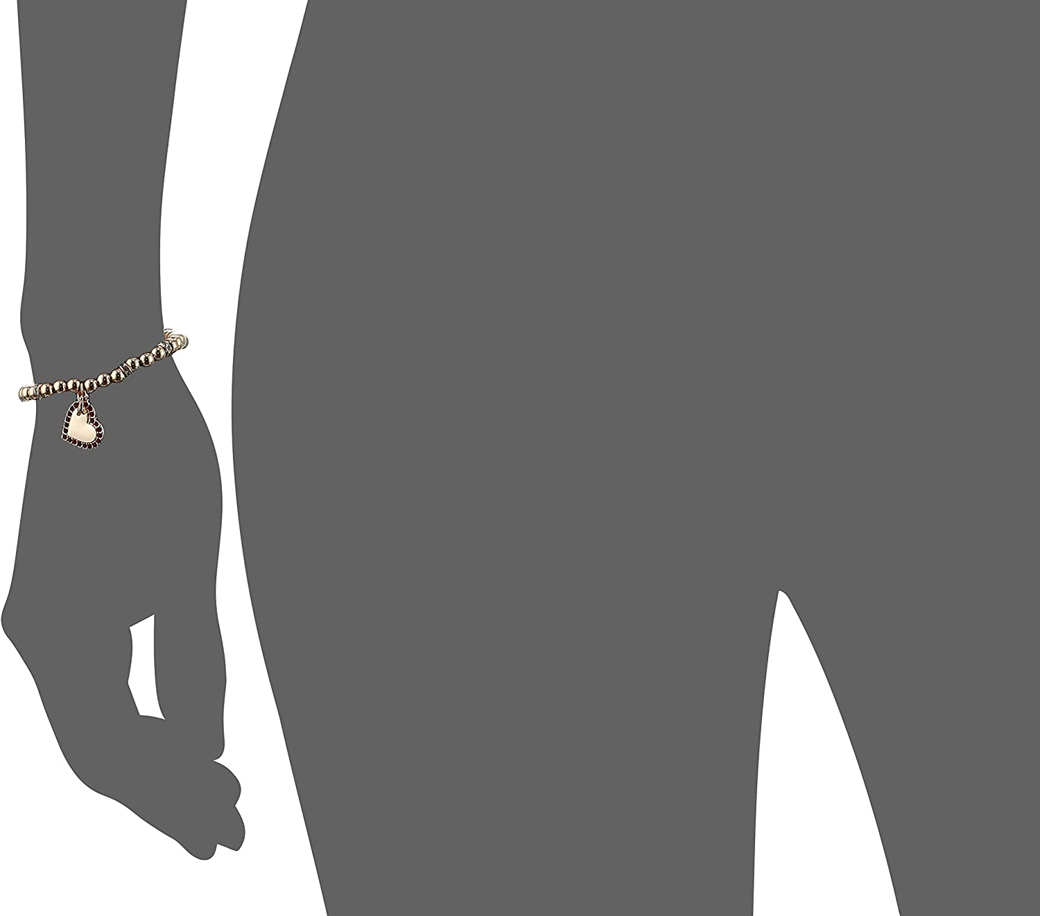 Nine West Women's Boxed Bracelet Pave Heart Stretch